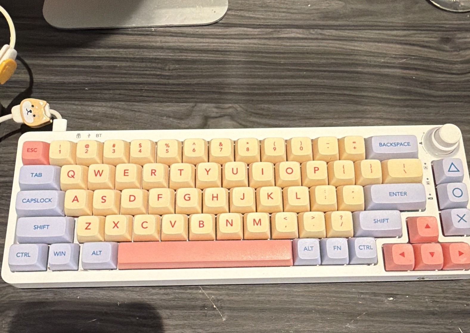 LK67 Wired Backlit Mechanical Keyboard QWERTY English, White Pink Blue Beige