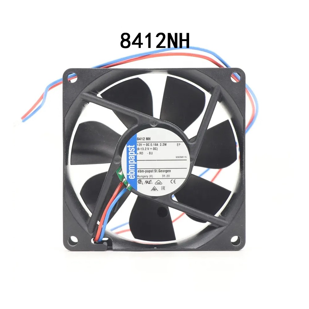 New sealed Axial Server Fan 8412NH 12VDC 2.2W 80*80*25mm 0.18A Ebmpaps radiator