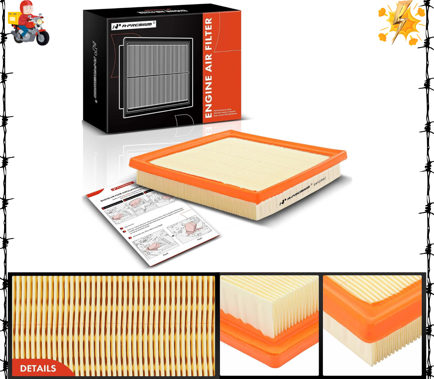  Engine Air Filter Compatible with Subaru Model - Forester, Outback, Impreza, 