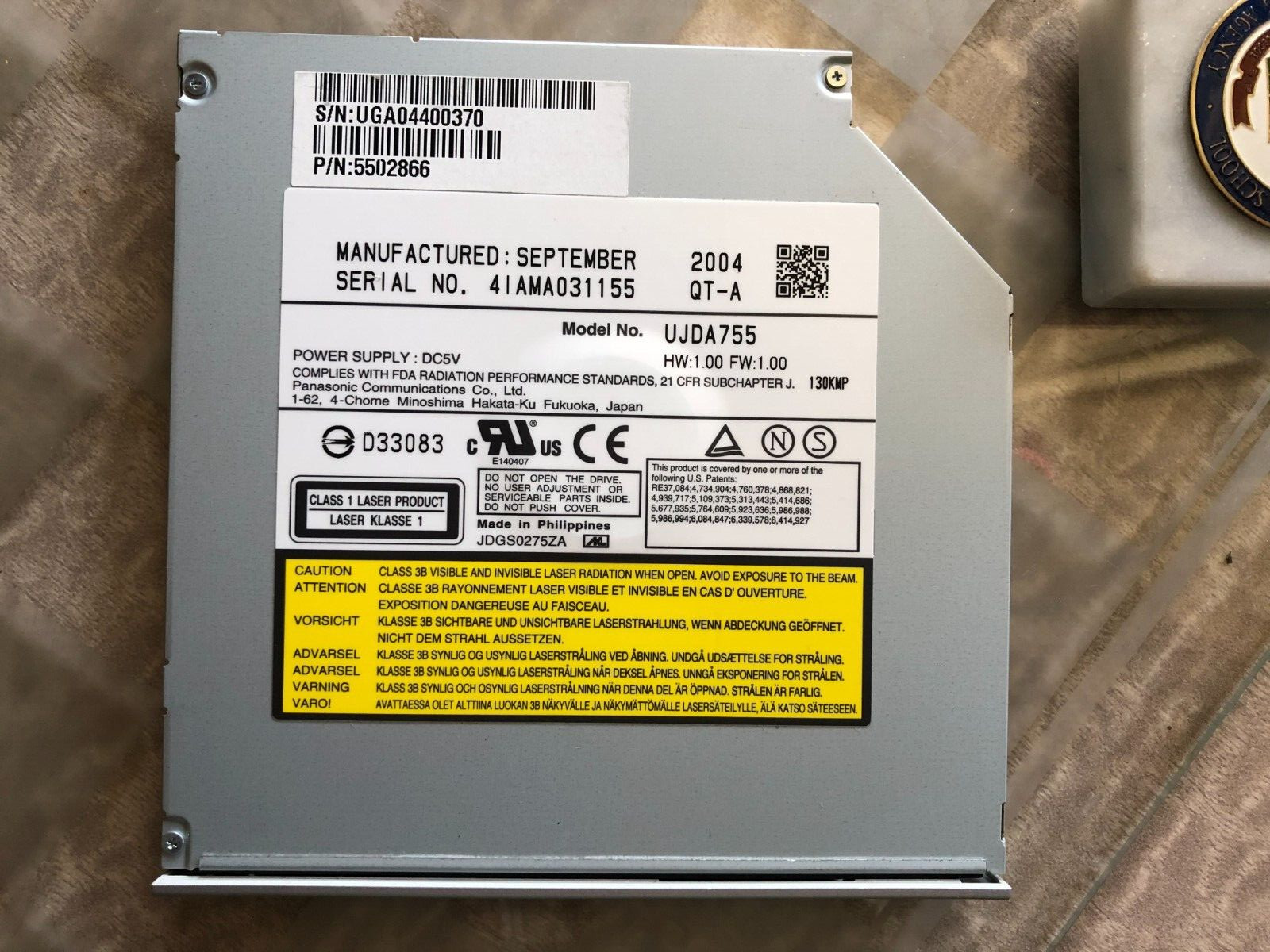 New Toshiba Panasonic UJDA755 UJDA765 IDE 9.5mm DVD/CDRW Drive