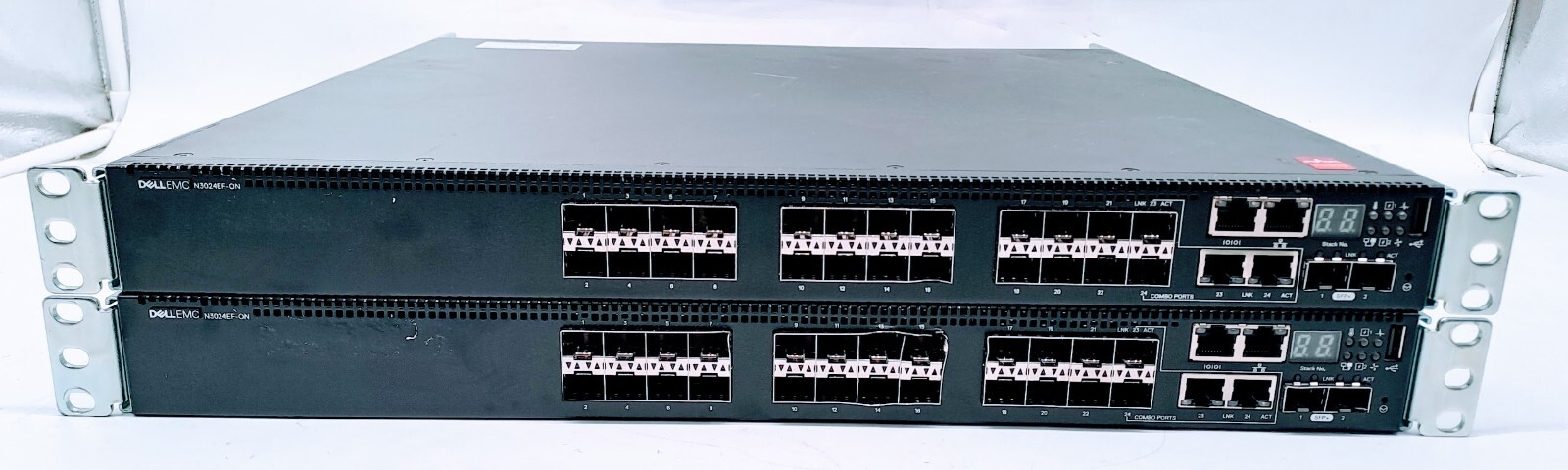 Lot of 2 Dell N3024EF-ON 24 Port EMC Networking Switch