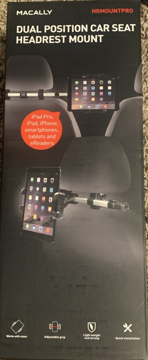 Macally HR Mount Pro Dual Position Car Seat Headrest Mount, Brand New In Box