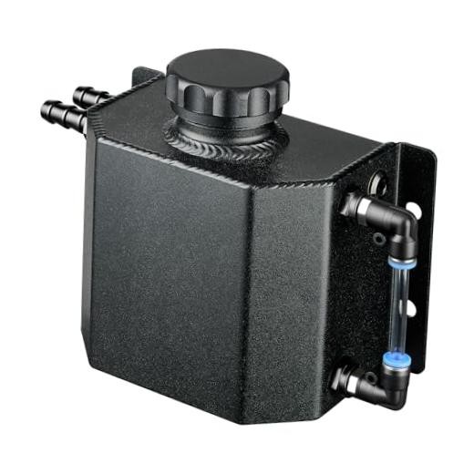 Coolant Overflow Tank, Aluminum Radiator Tank, Reservoir Expansion 1L Black
