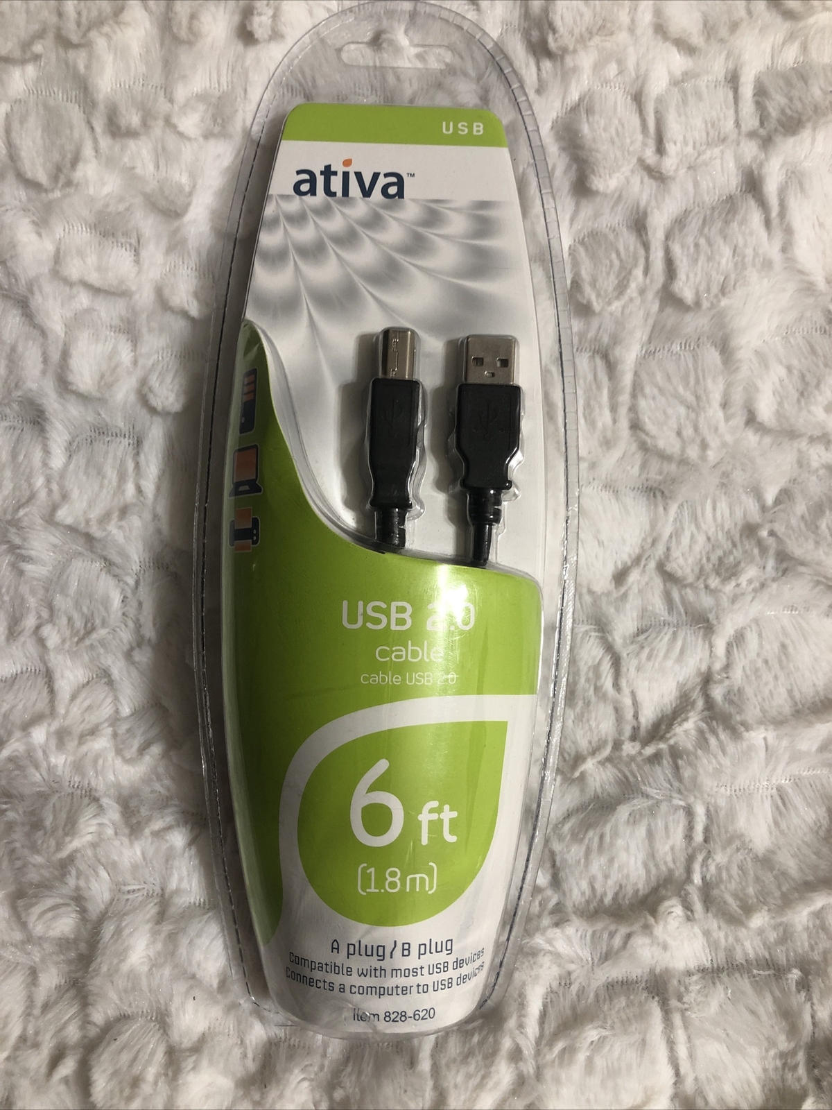 Ativa 6ft (1.8m) USB 2.0 Cable A Male / Mini USB B (4-pin mini) BRAND NEW