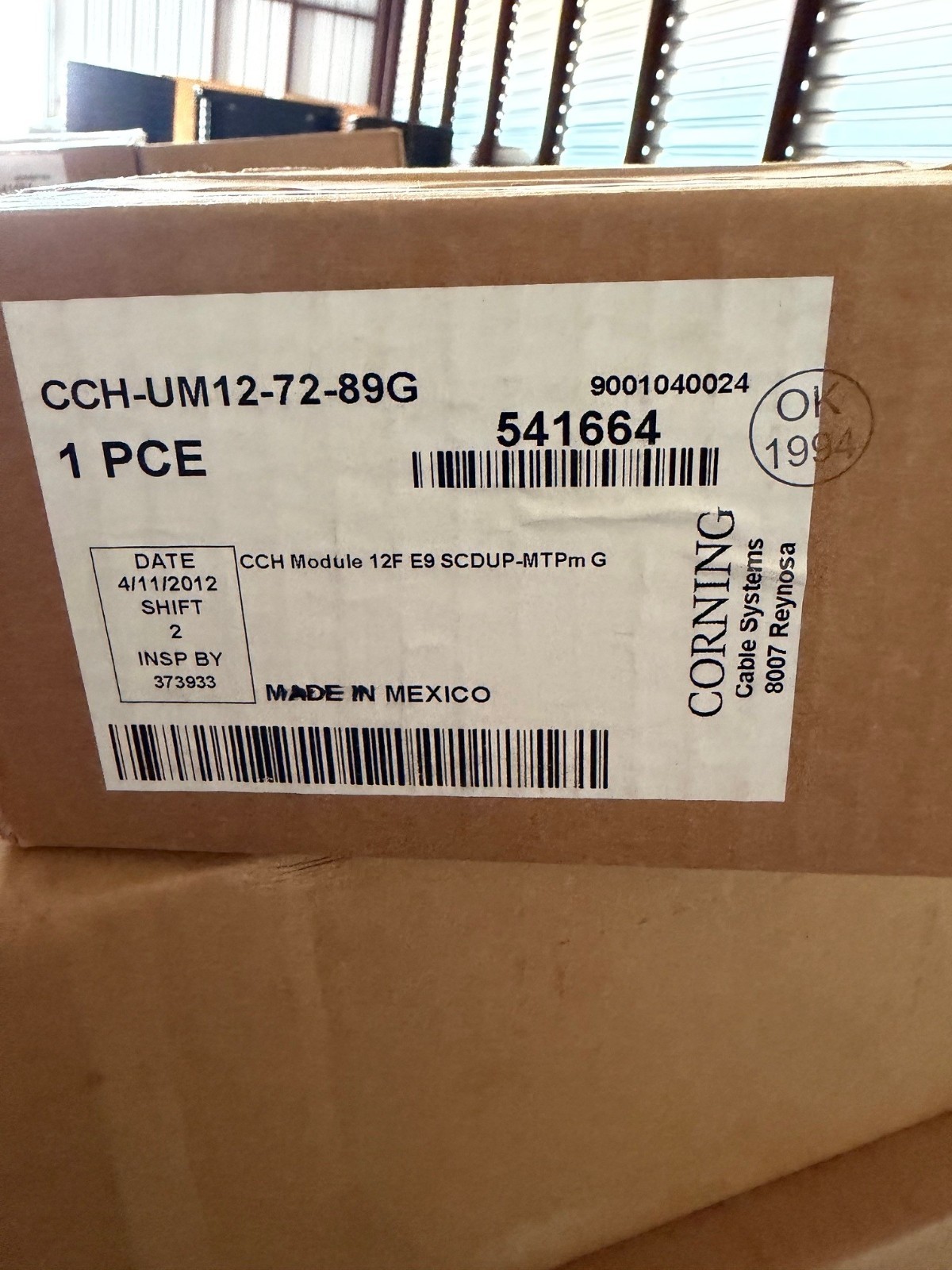 Corning Fiber Module CCH-UM12-72-89G (New Open Box)