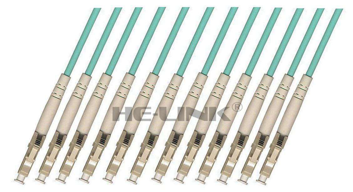 50M LC-LC Outdoor Armored 10G OM3 MM 12 Strands Fiber Patch Cord