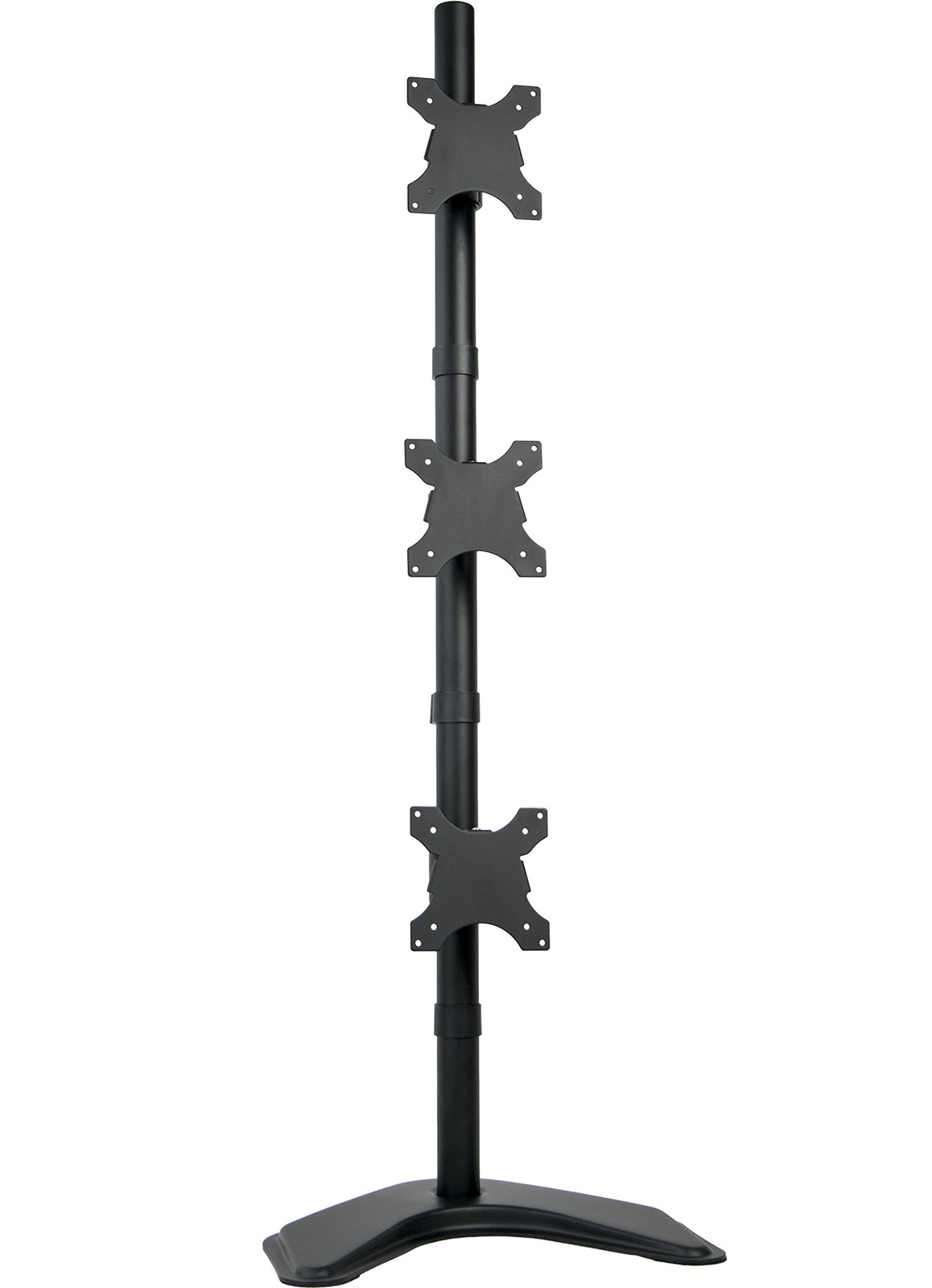 Triple Vertical LCD Monitor Height Adjustable Desk Mount Stand for 3 Screens ...