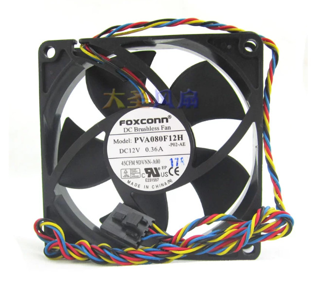 New For FOXCONN 8020 8CM 12V 0.36A PVA080F12H-P02-AE 4-wire Cooling Fan