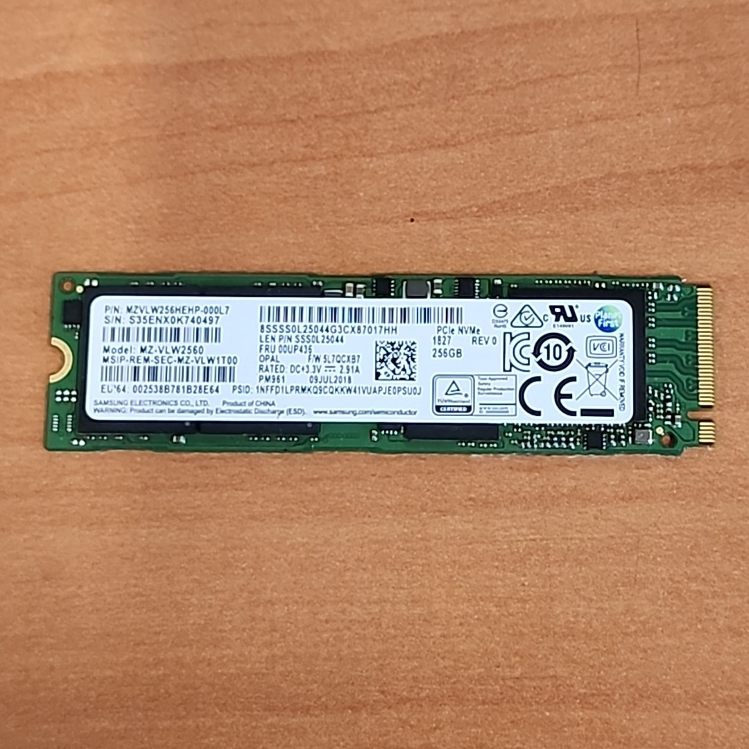 Samsung 256GB SSD M.2 2280 NVMe PCIe PM961 MZ-VLW256 SSS0L25044