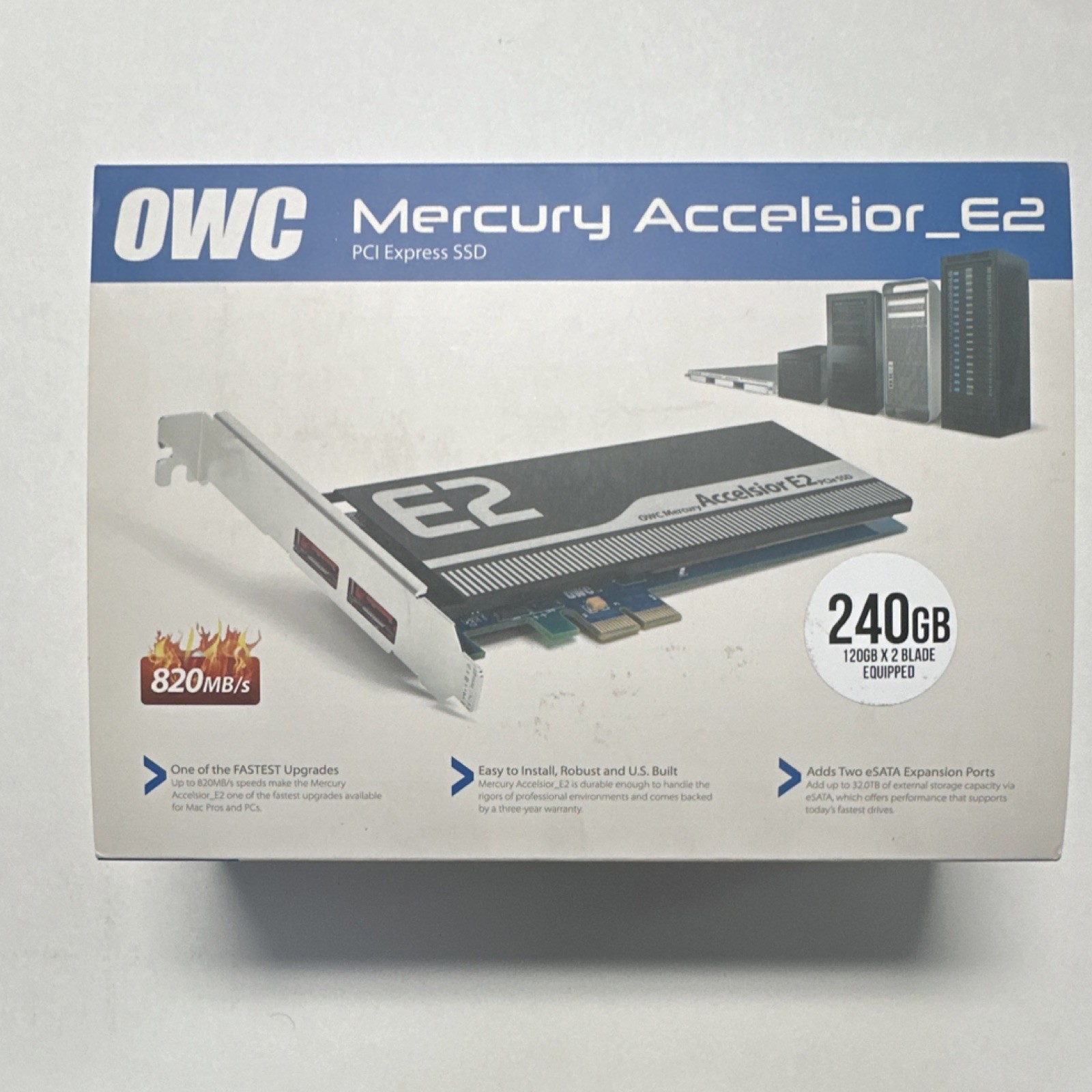 OWC Mercury Accelsior_E2 240GB PCIe Internal SSD Card Bootable for Mac/PC