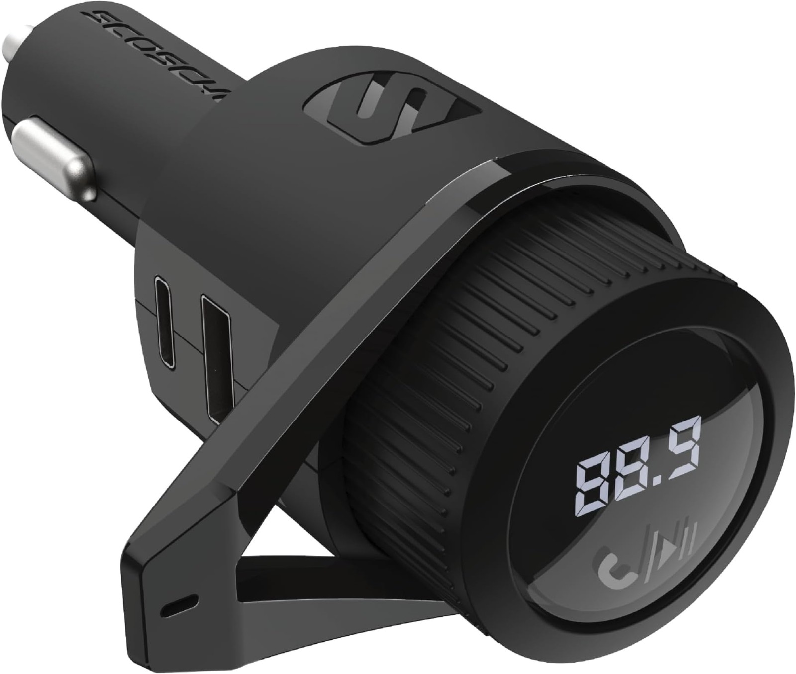 Bluetooth FM Transmitter Car Hands Free Calls Dual USB-C USB-A Charging