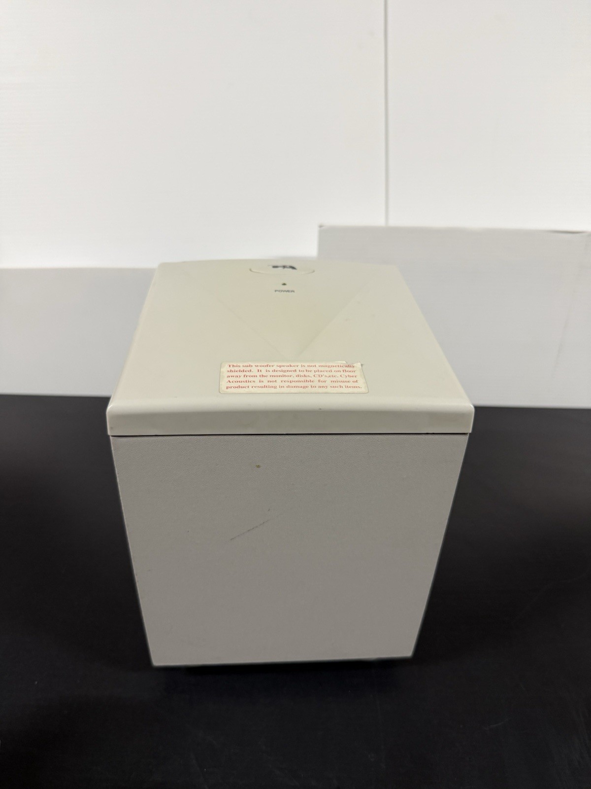 Vintage Cyber Acoustics Powered Subwoofer Speaker White PC Multimedia 