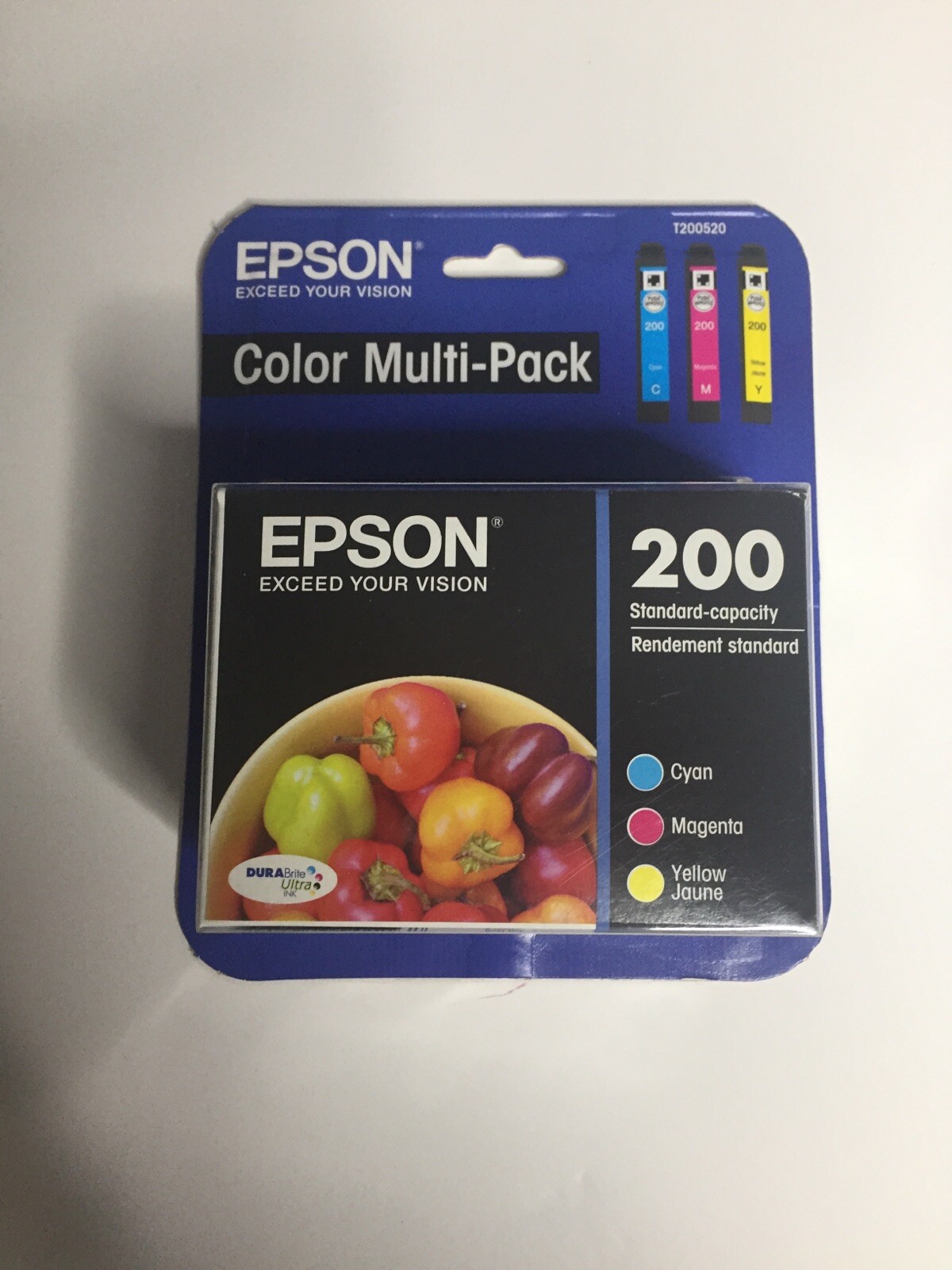 Genuine EPSON 200 Cyan Magenta & Yellow Ink Cartridges T200520 Expired 01/2019 