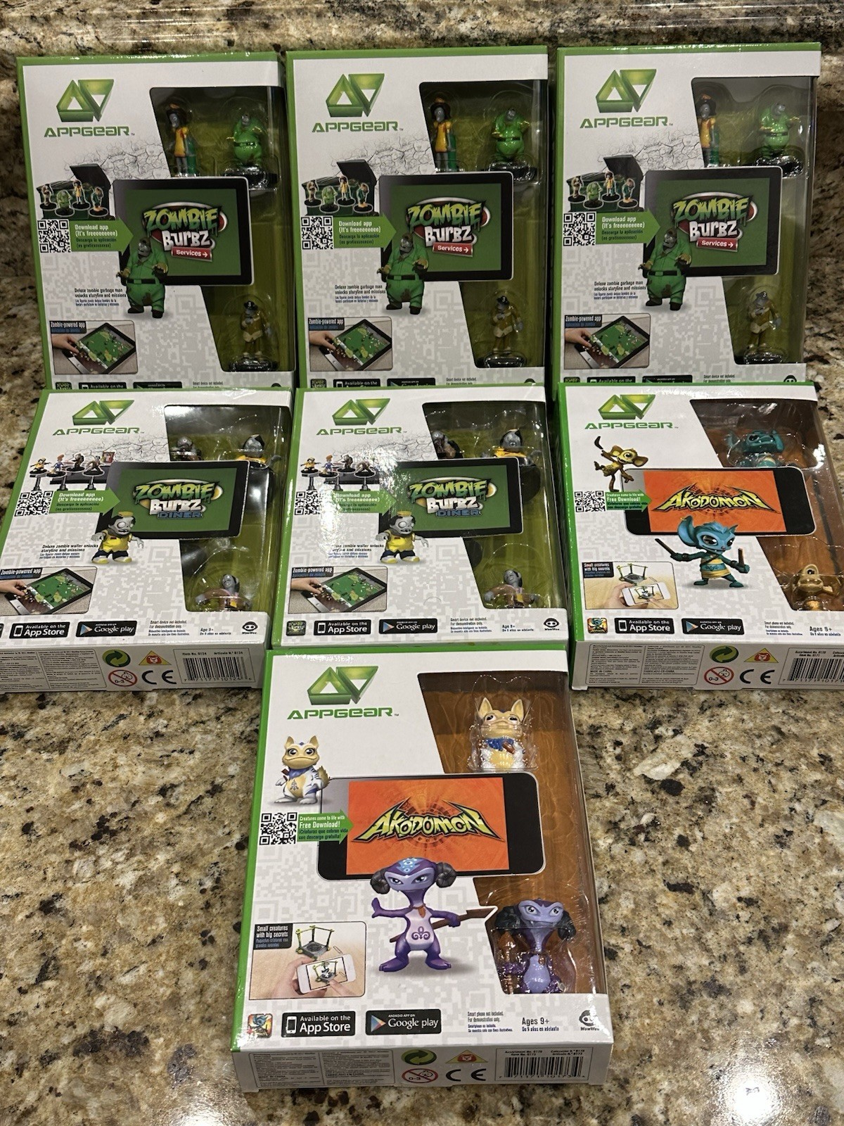 Lot of 7 APPGEAR Zombie Burbz and Akodomon NEW