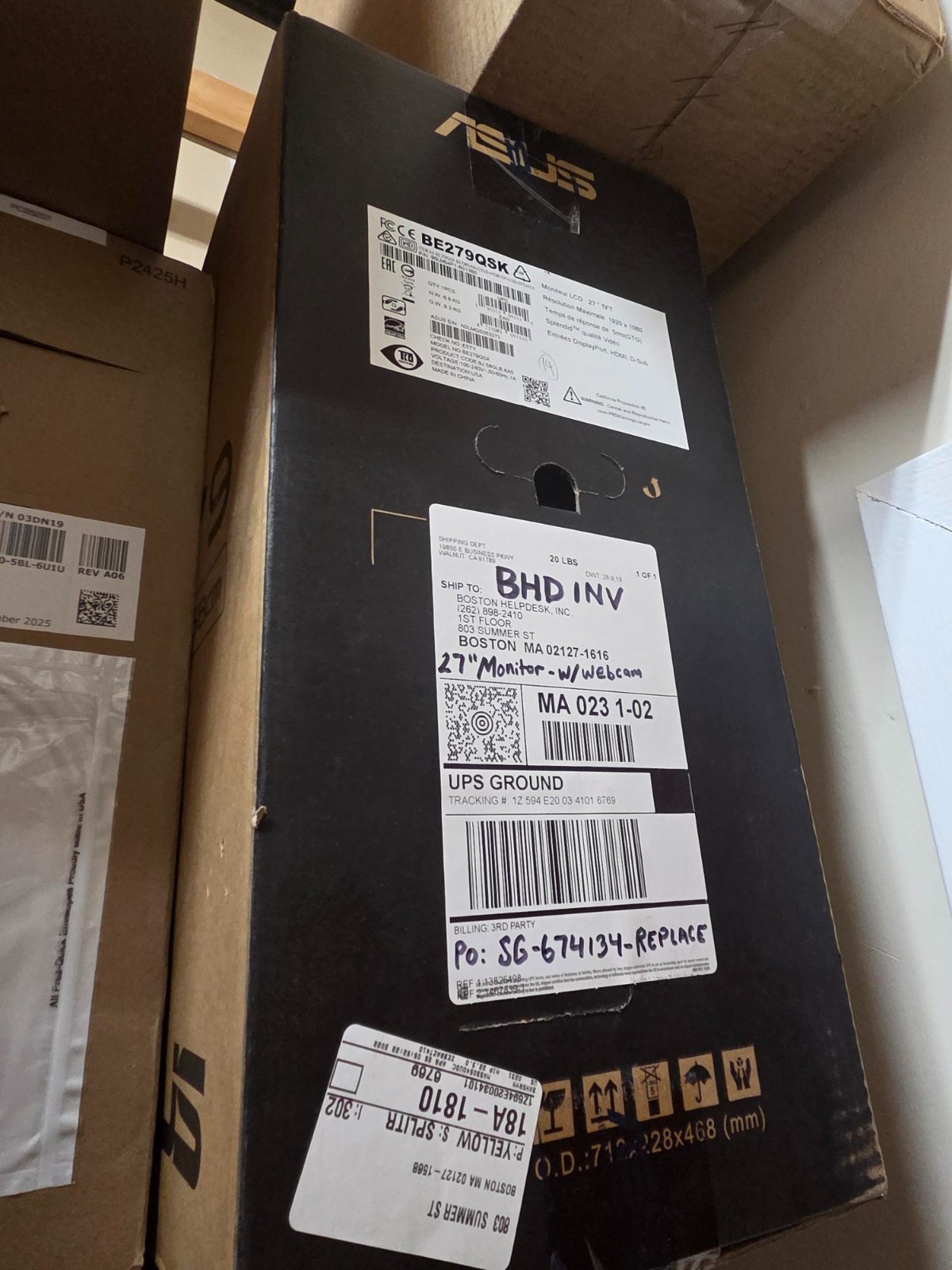 ASUS BE279QSK 27-inch 1080P Full HD Video Conference Monitor with 2MP Webcam