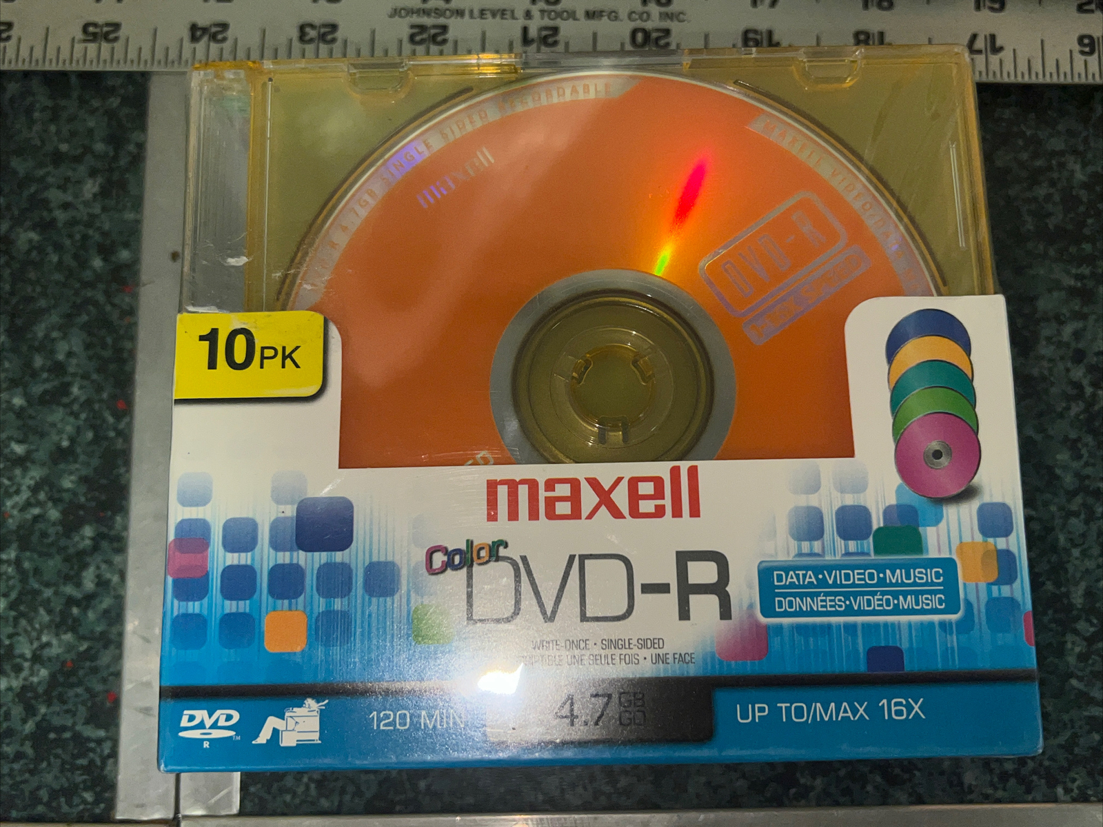 Maxell Color Dvd-R 10 Pack 4.7 Gb 120 Min Blank DVDR Media Discs