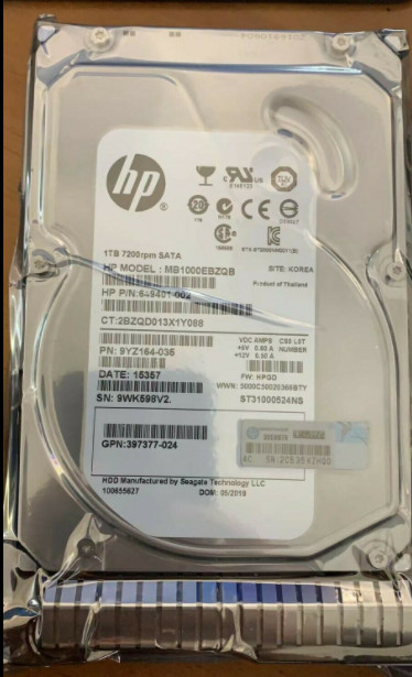 Fit HP 657750-B21 1TB 6G SATA 7.2K 3.5in MDL SC HDD Hard Drive 657739-001 new