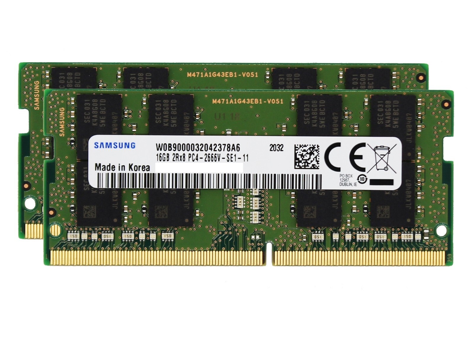 Samsung 2x16GB PC4-21300 DDR4 2666 MHz SODIMM Laptop Memory RAM M471A2K43CB1-CTD