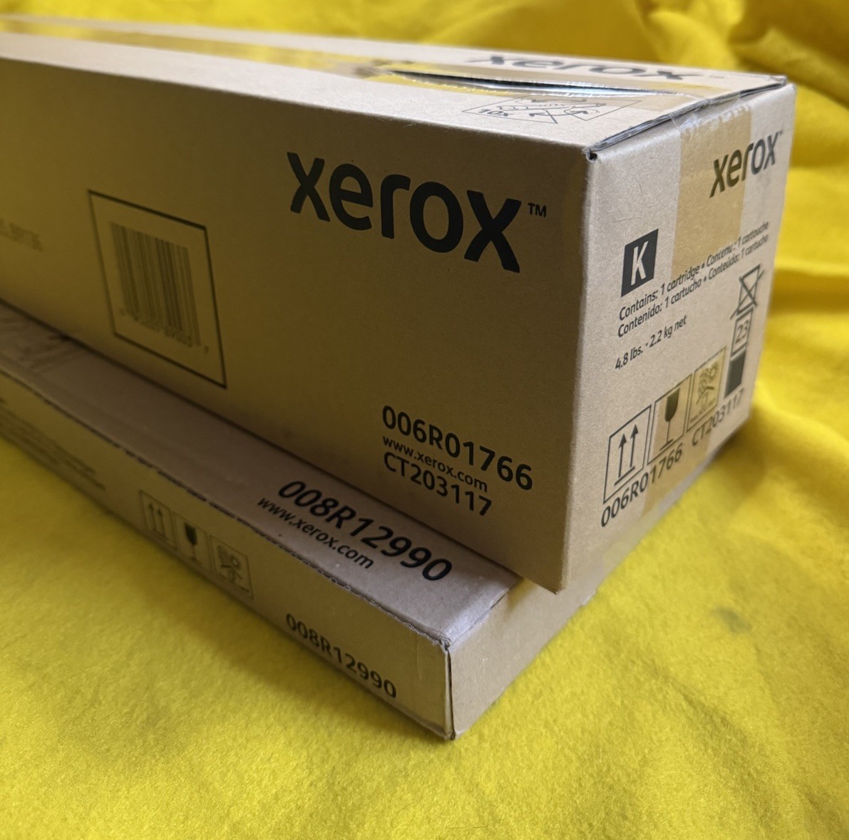 SEALED NEW Xerox Genuine Black Toner Cartridge 006R01766 w/ 008R12990 waste bot.