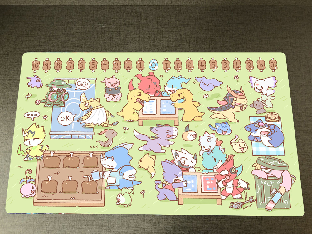 Digimon Playmat CCG DTCG TCG Mat Digital Monster Trading Card Game Mat Free Bag