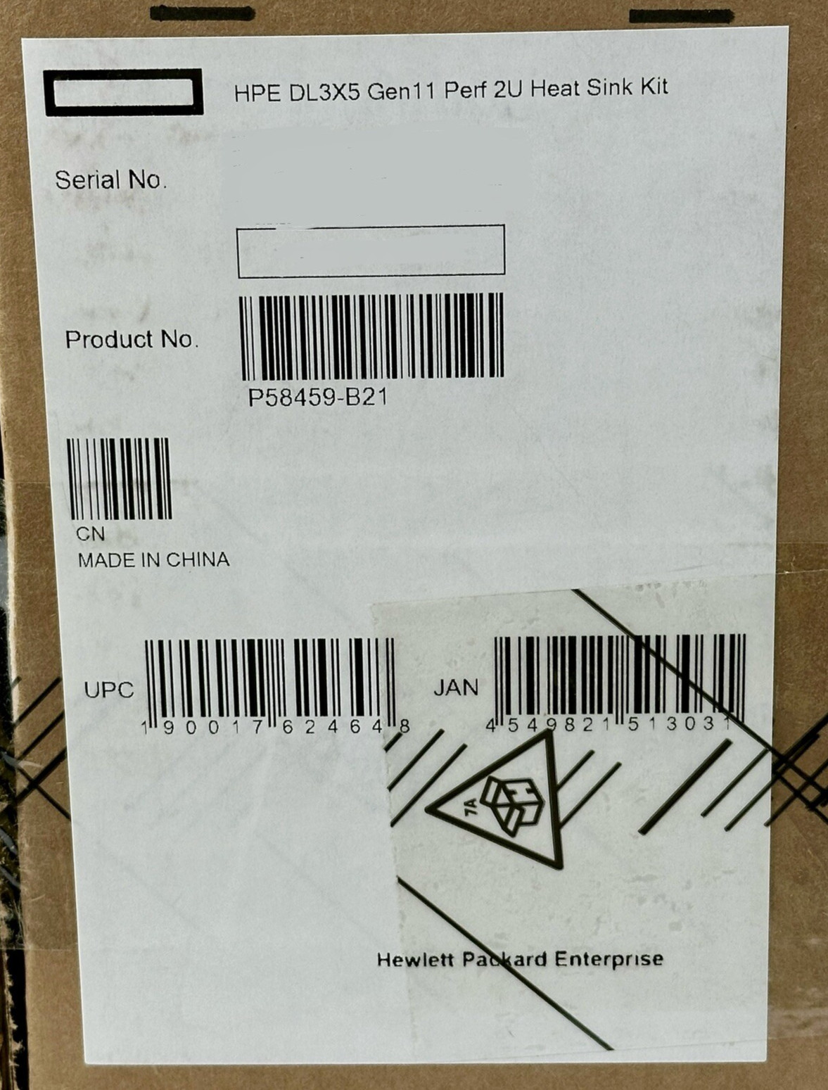 HPE P58459-B21 DL345 DL385 DL3X5 Gen11 2U AMD Performance Heatsink