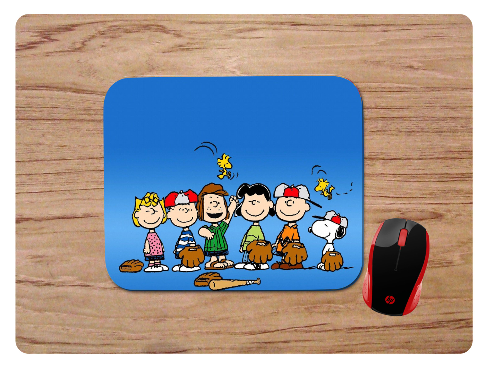 PEANUTS GANG BASEBALL THEME CUSTOM NON-SLIP NEOPRENE MOUSE PAD MAT HOME OFFICE
