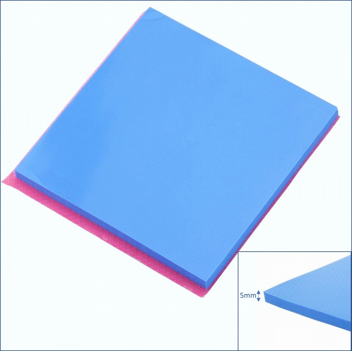 1pc Blue 100x 100x 5mm Silicone Thermal Pad Sheet Computer CPU VGA Chip Heatsink