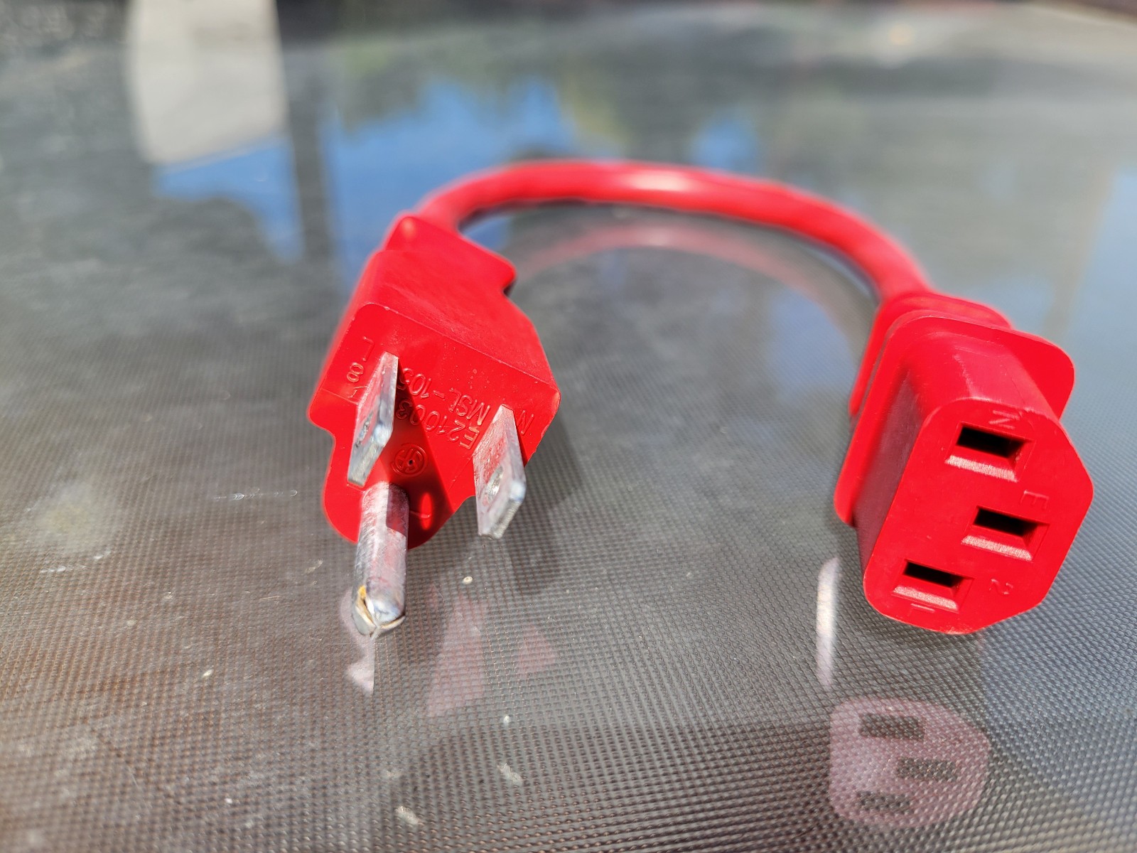 1 Foot Red US Universal AC Power Cord Cable C13 C14 