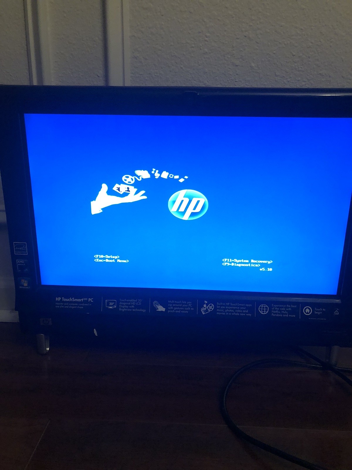 HYP Touchsmart 300 19.5" Windows 7 Computer AMD CPU 4GB 640GB Webcam WIFI