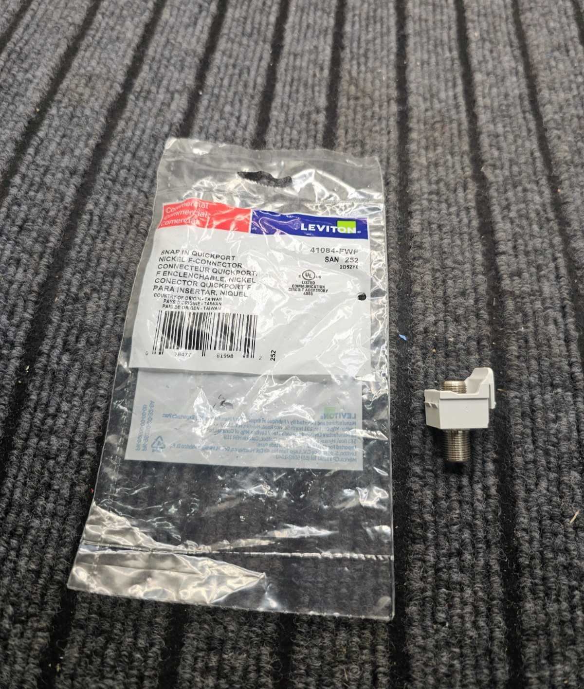 (QTY 43) Leviton 41084-FWF QuickPort Snap-In Feedthrough F-Connectors 75 Ohms