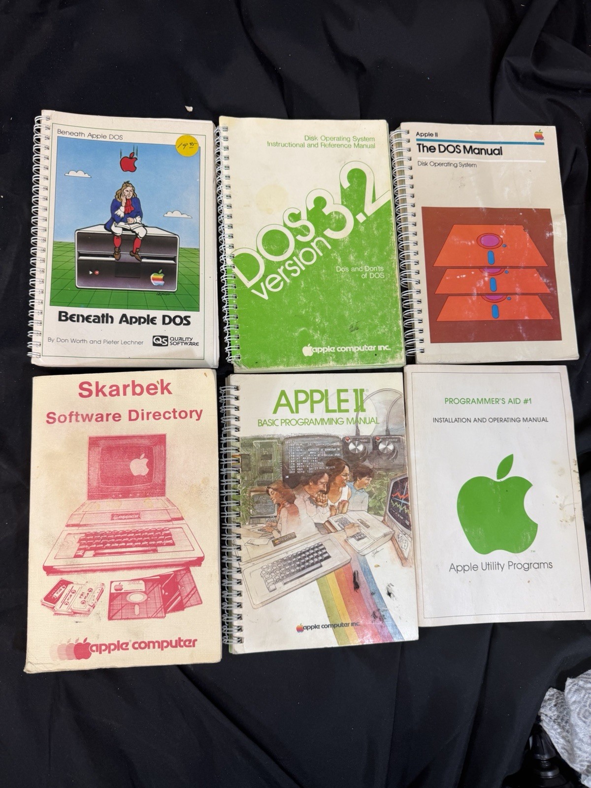 Vintage Lot Of 6 Apple Computers Programming Manuals Software Books Apple II