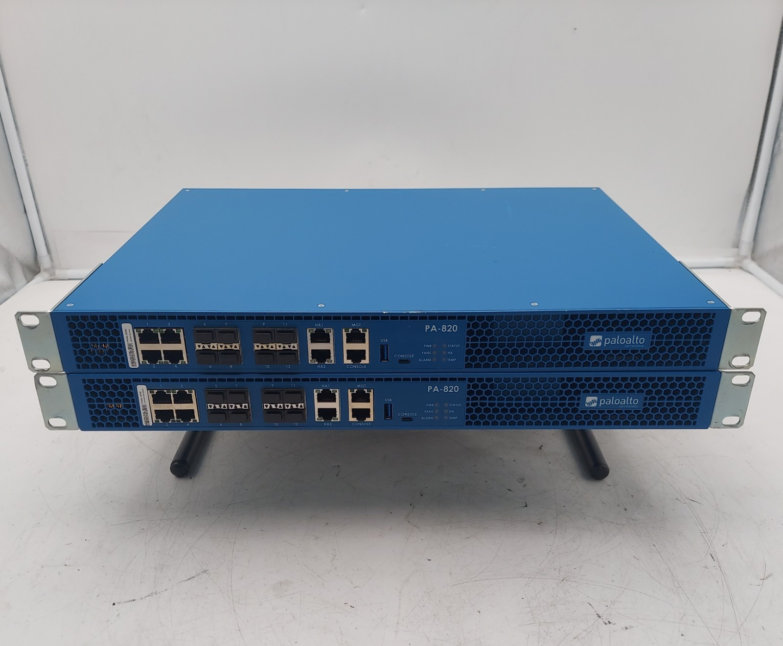LOT OF 2 Palo Alto Networks PA-820 12-Port Firewall Security Appliance