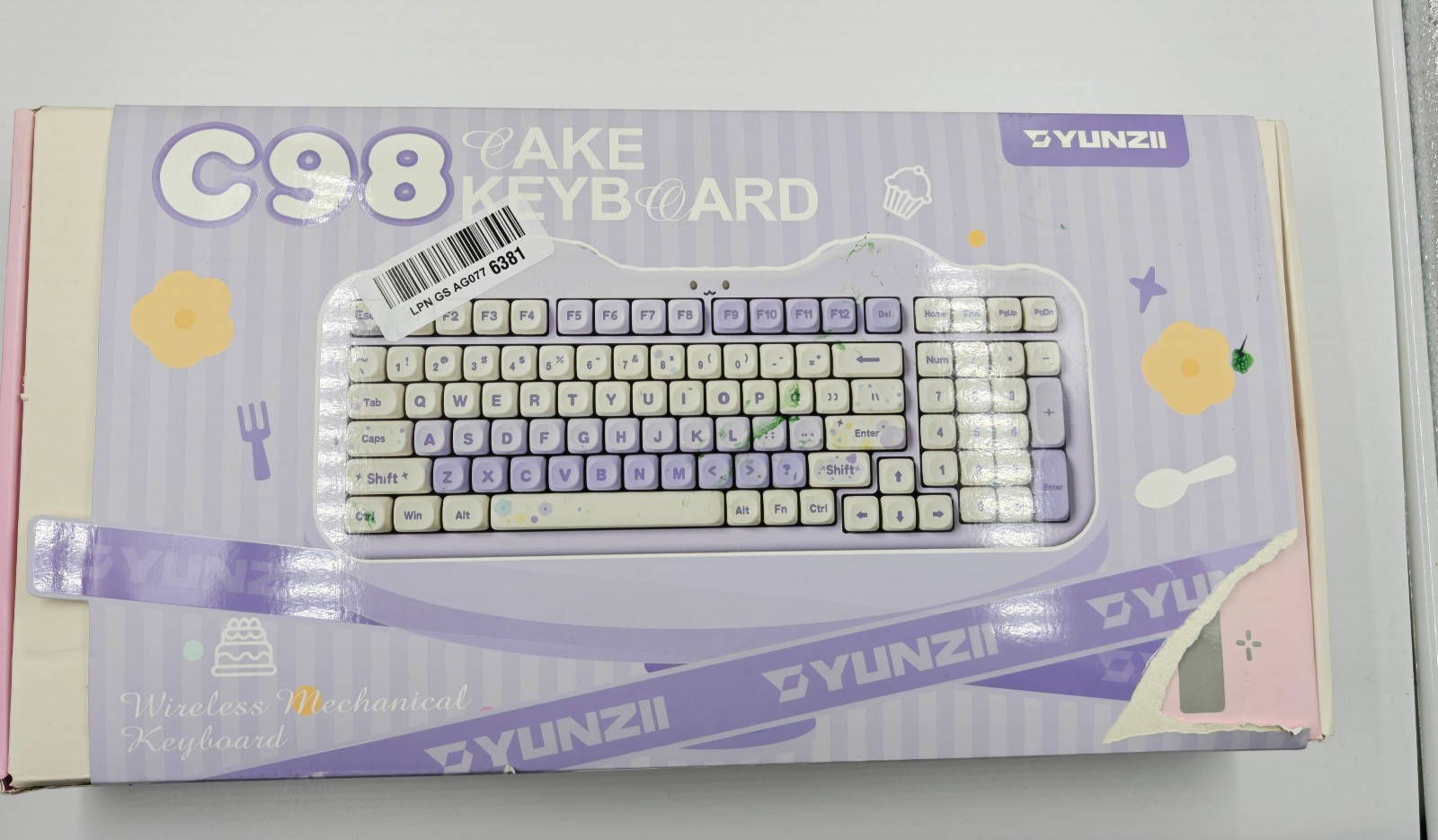 NEW Yunzii C98 Cake Wireless Mechanical Keyboard With Number Pad - Purple