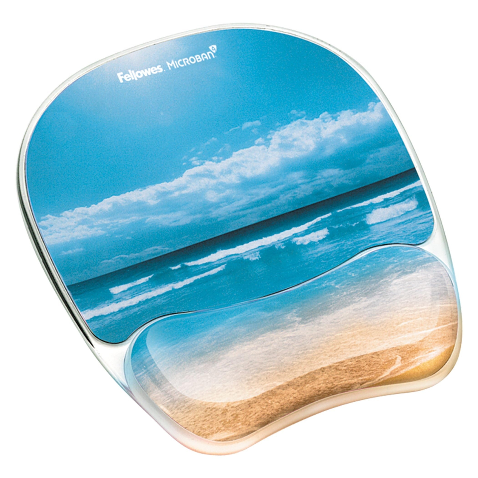 Sandy Beach Photo Gel Mouse Pad with Wrist Rest and Microban Protection
