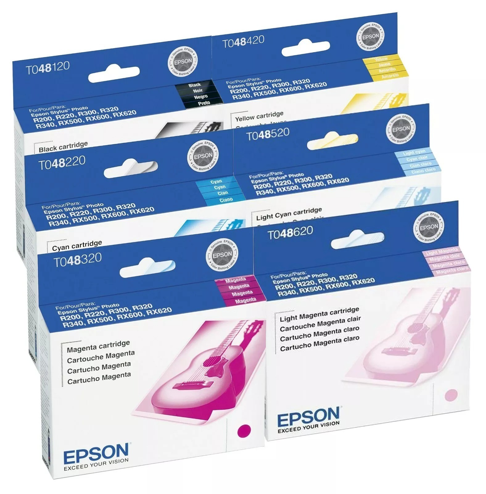 SET of 6 New Genuine SEALED Epson 48 Cyan Magenta Yellow Inkjets 2016-2023