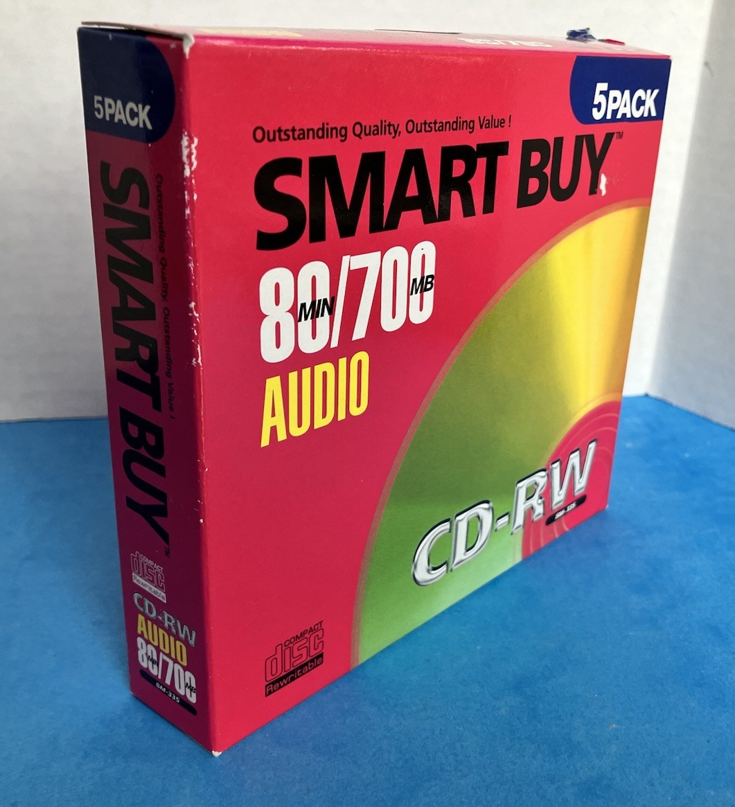 Smart Buy CD-RW (5-pack) 80 min 700 MB Per Disc - New in Box / Sealed
