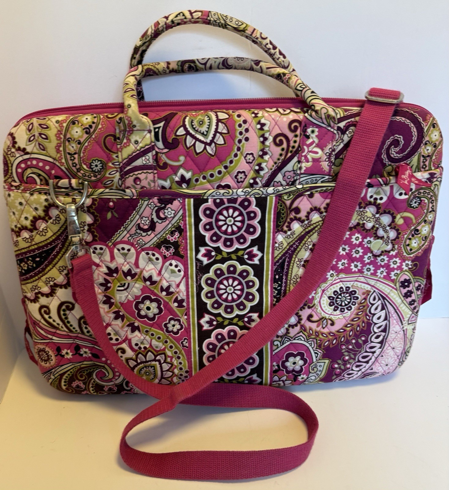 Vera Bradley Padded Hard Clamshell Laptop Case-17” X 12”-Pink Paisley