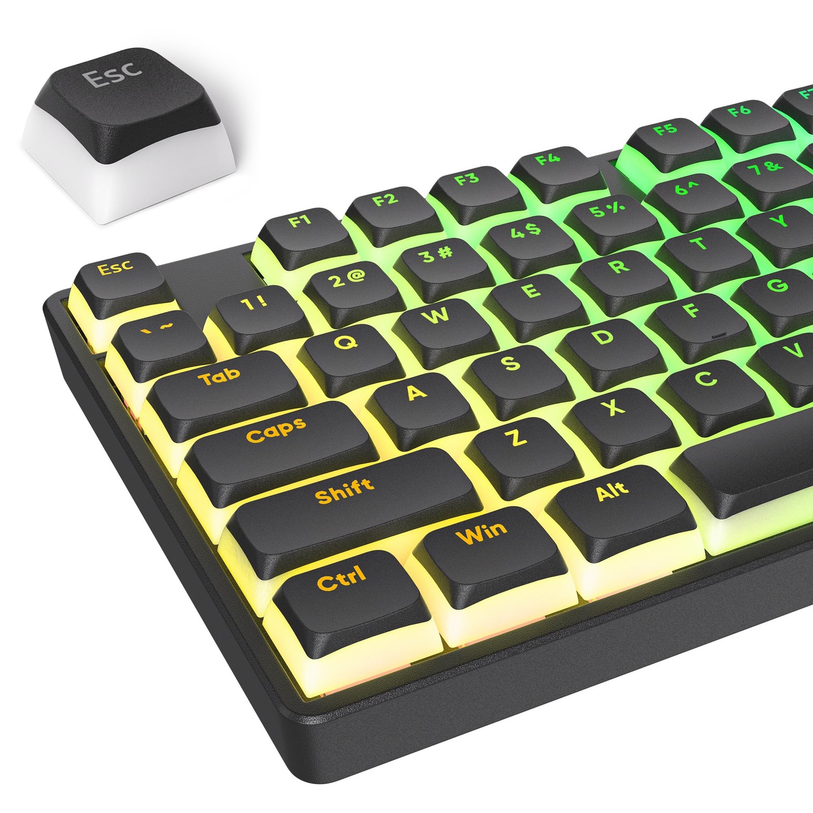 surmen Pudding Keycaps Double Shot PBT XDA Profile Black