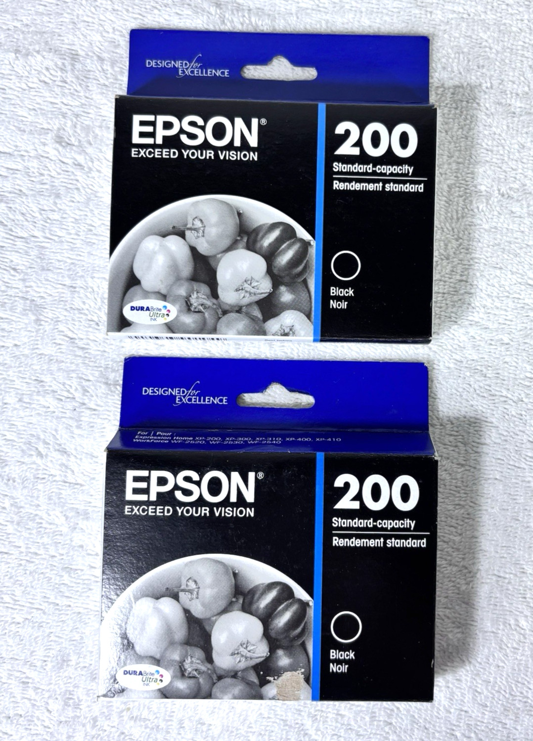 Epson 200 T200120 Standard Genuine Black Ink Printer Cartridge 2 Pack