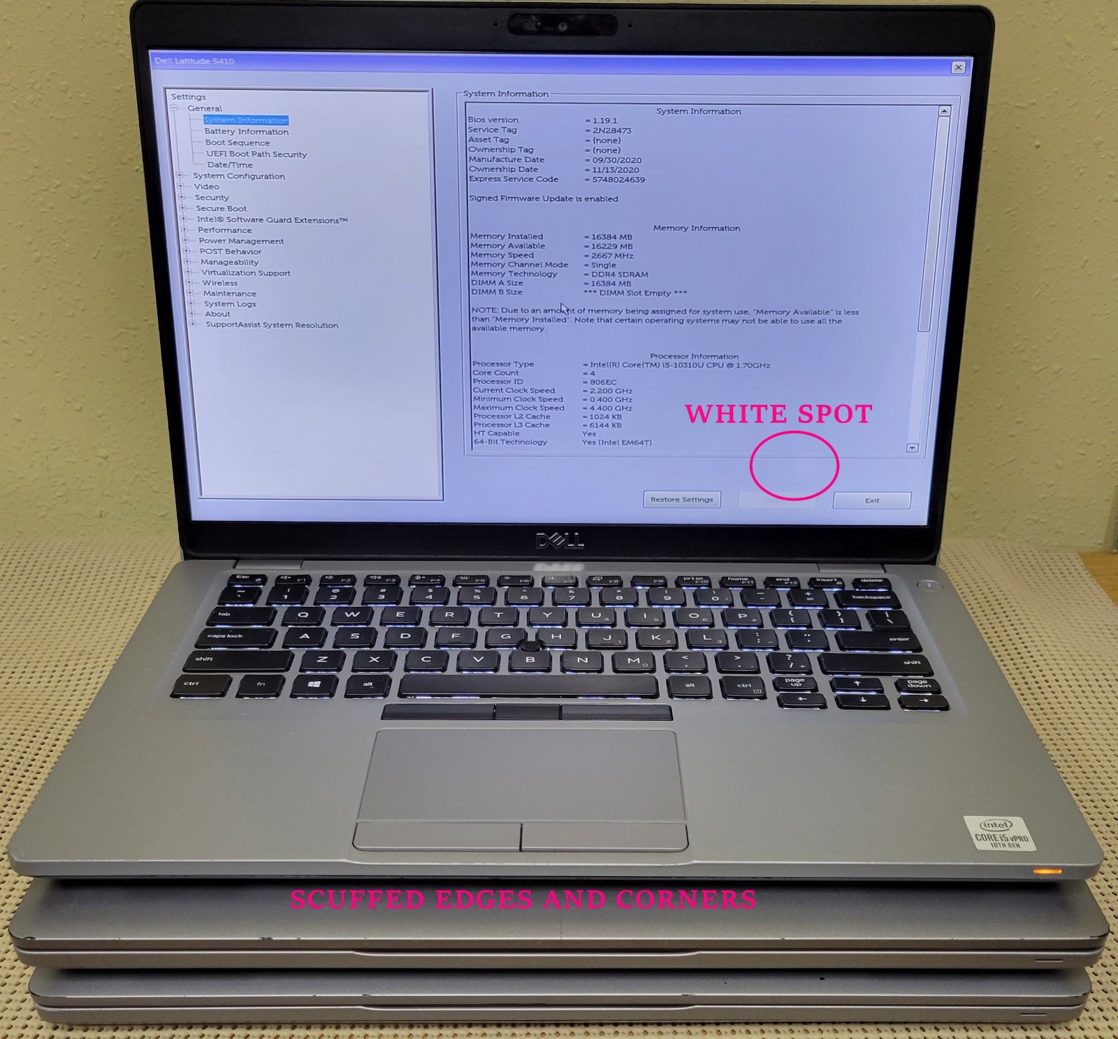 (Lot of 3)Dell Latitude 5410 i5-10310U 1.70GHz 16GB DDR4 No OS/SSD/HDD