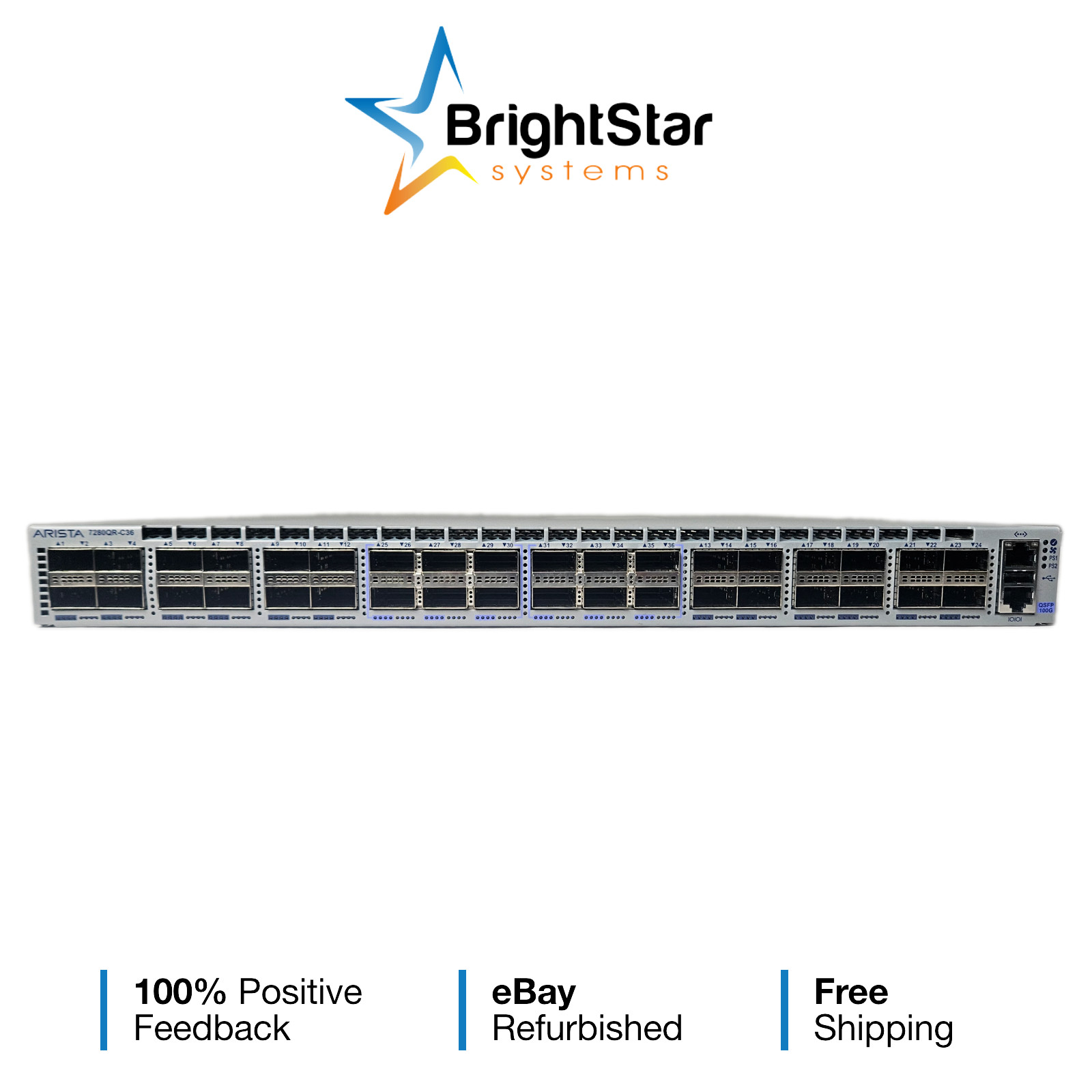 Arista DCS-7280QR-C36-R 24x40GbE QSFP+ & 12x100GbE QSFP switch