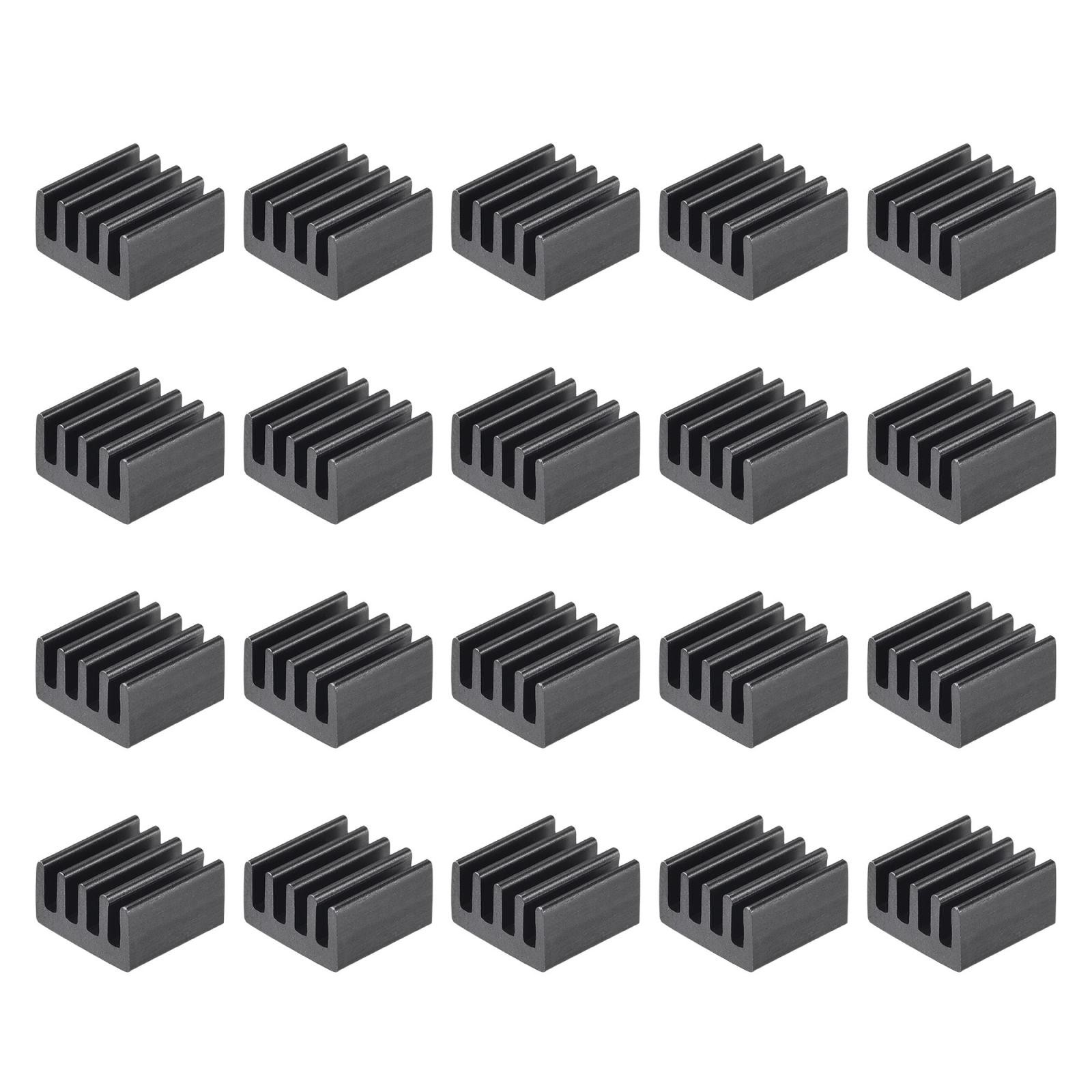 9x9x5mm Black Sticky Aluminum Heatsink Electronics Cooler for IC,MOS 20 Pcs