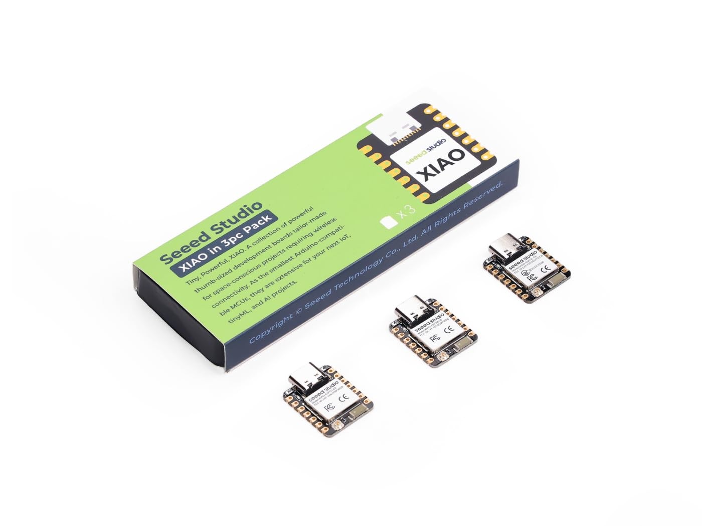 XIAO ESP32C6 3PCS Pack - 2.4GHz Wi-Fi 6, BLE 5.0, Zigbee, Matter, Thread, onb...
