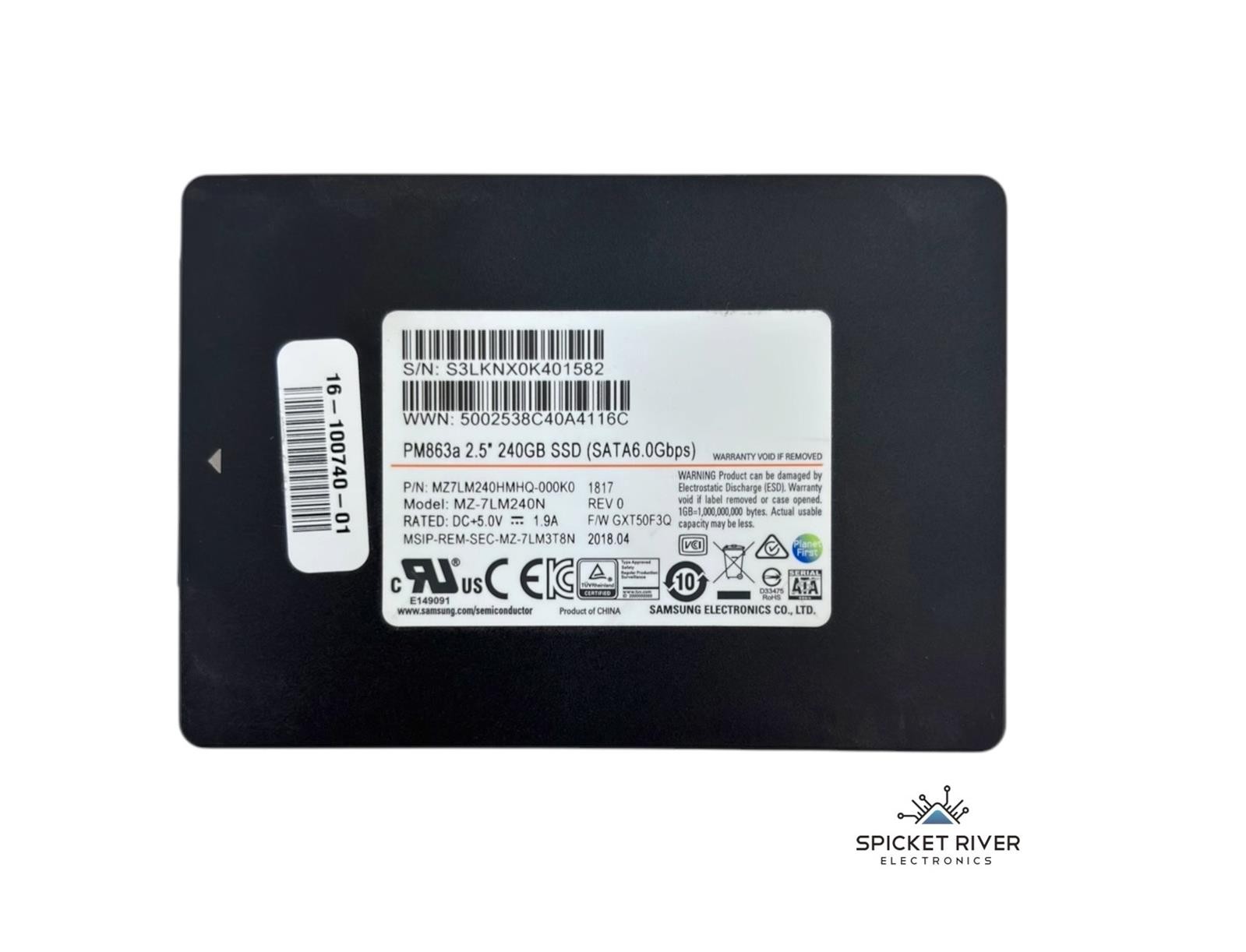 Samsung PM863a MZ-7LM240N 240GB SATA 6Gb/s 2.5" Solid State Drive SSD