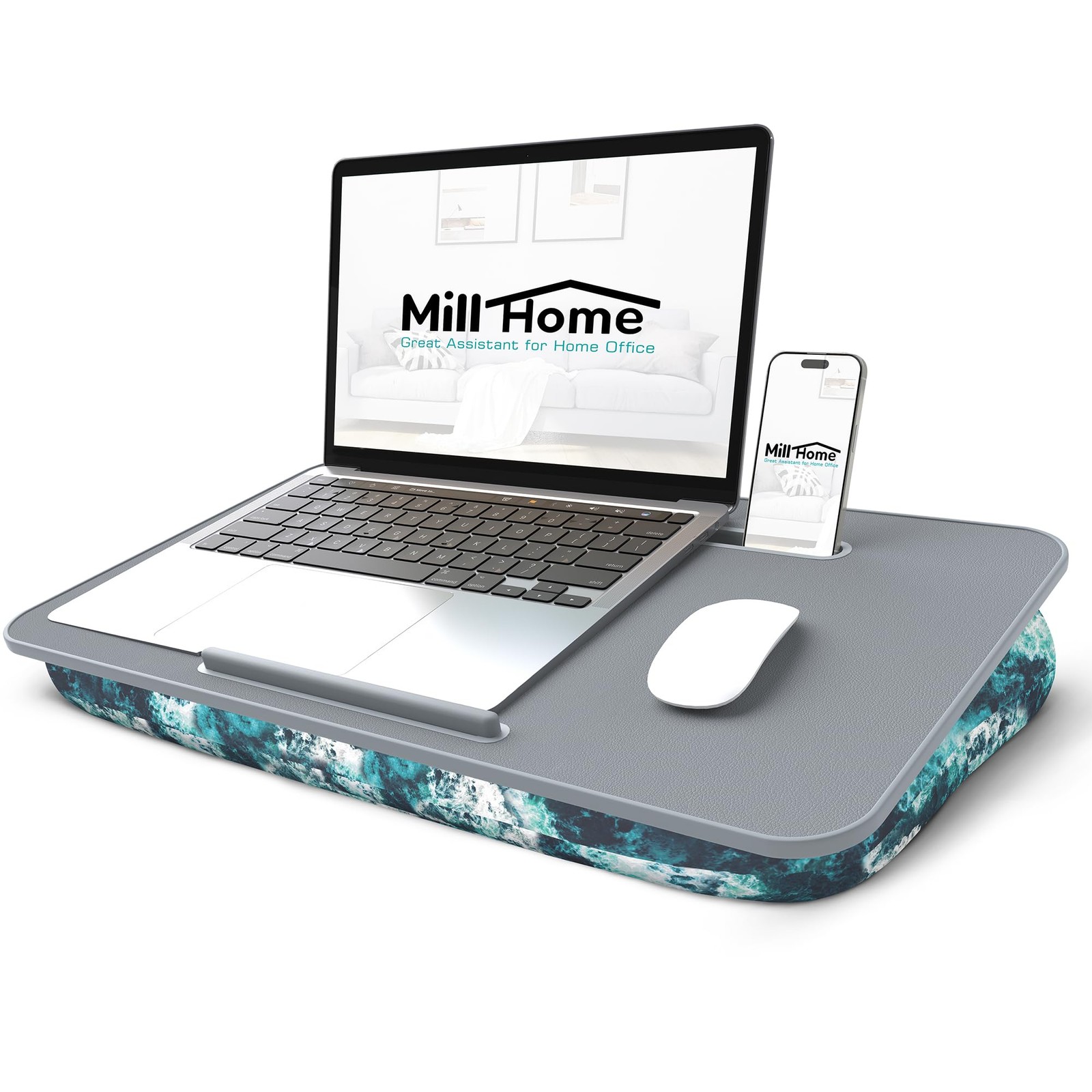 Lap Desk for Laptop Fits Up to 17 Inch, Detachable Cushion - Ergonomic Design