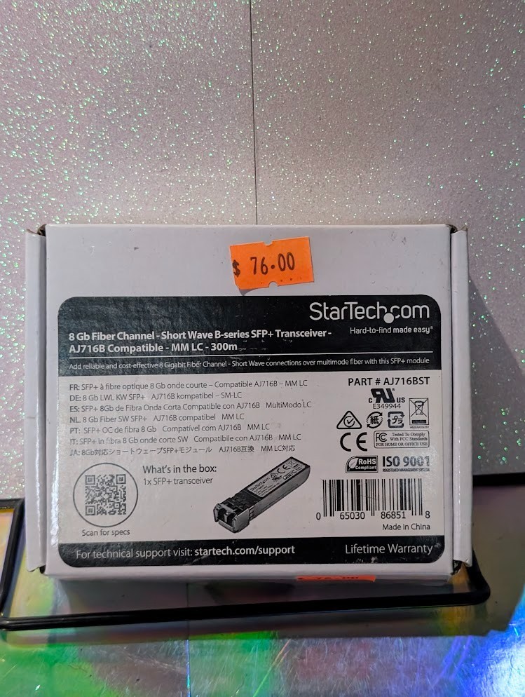 StarTech AJ716BST 8Gb SFP+ Fibre Channel Transceiver for HPE AJ716B