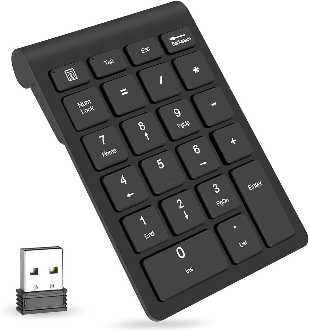Foloda Wireless Number Pads, Numeric Keypad Numpad 22 Keys Portable 2.4 GHz Fina