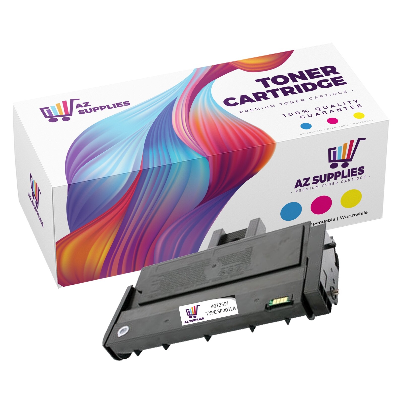 1PK 407259 (Type SP 201LA) BlackTonerCrtdgCompat Ricoh Aficio SP 201NW 204SFNW 2