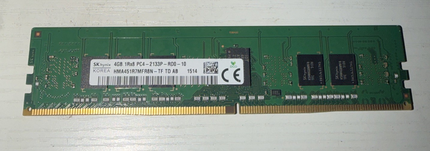 SK Hynix HMA451R7MFR8N-TF Server Memory 4GB 1Rx8 PC4-2133P-RD0-10 DDR4 SDRAM