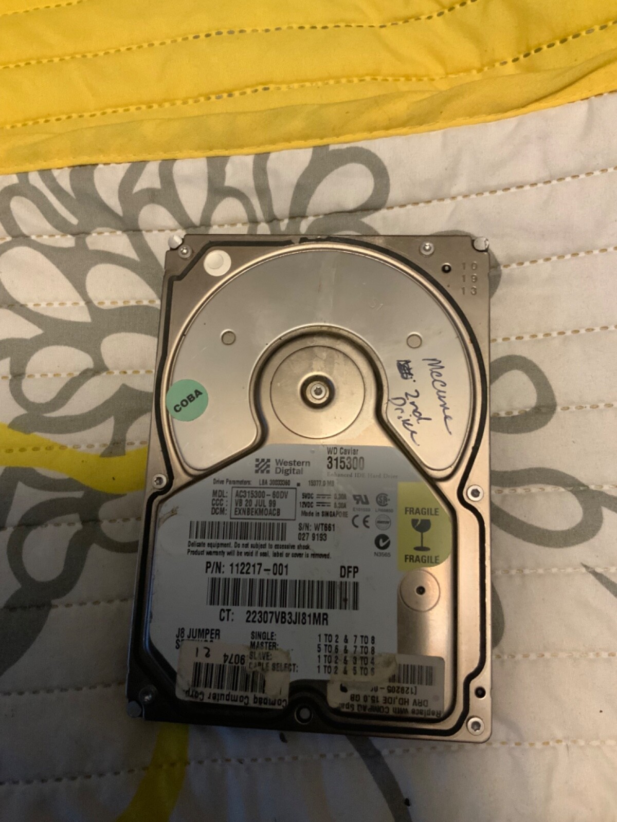 Western Digital Caviar 315300 15GB HDD AC31500 AC315300-60DV untested 